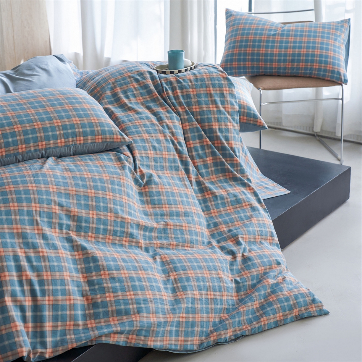 91家纺网 家纺一手货源 找家纺 启程家纺 2026新款全棉纯棉色织水洗棉单枕套枕套单件单品枕套 简格兰