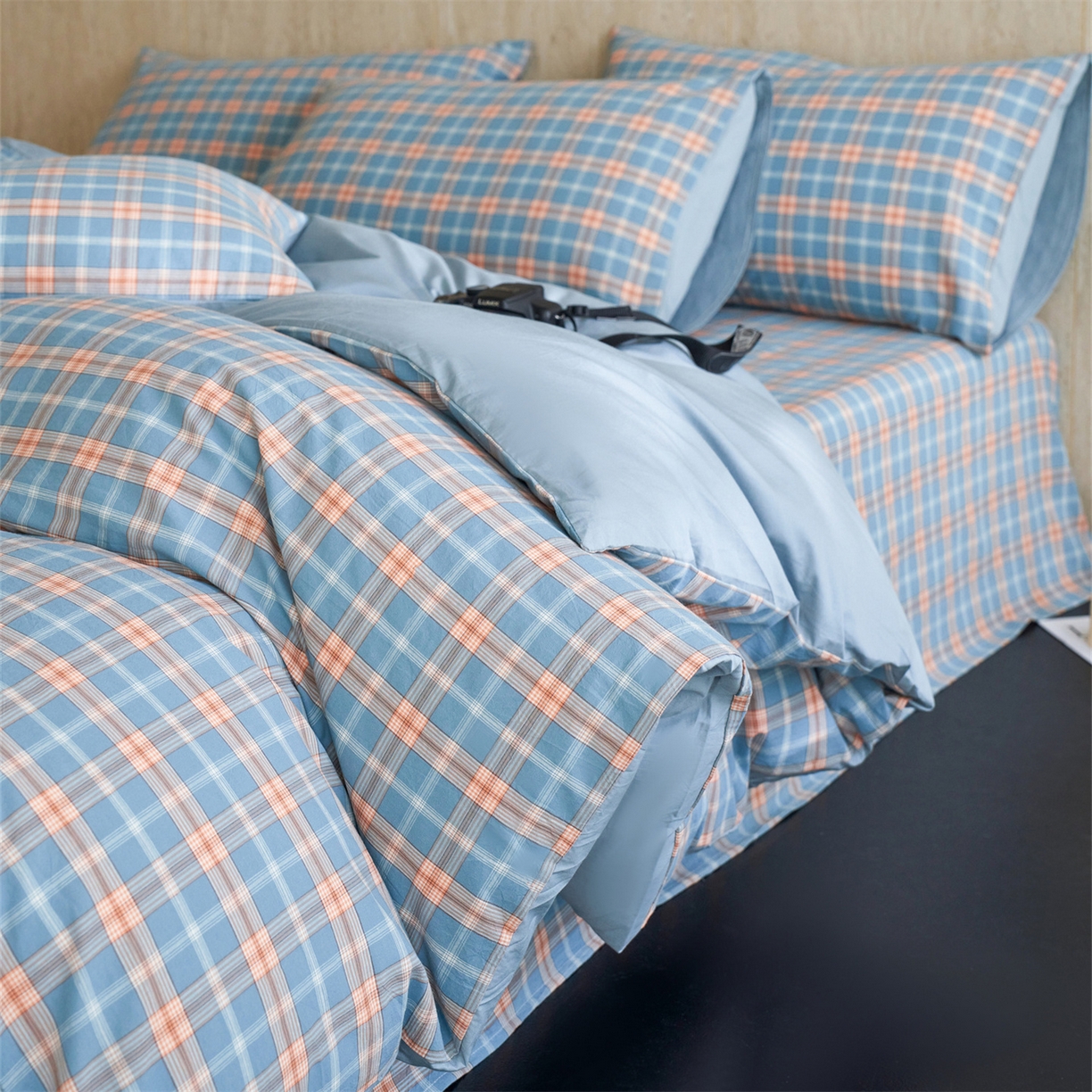 91家纺网 家纺一手货源 找家纺 启程家纺 2026新款全棉纯棉色织水洗棉单枕套枕套单件单品枕套 简格兰