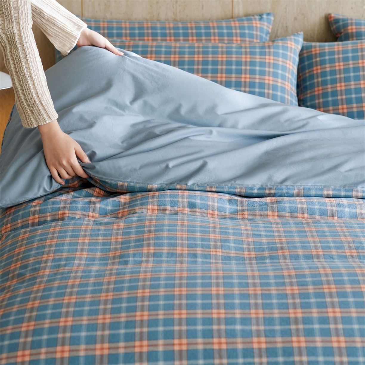 91家纺网 家纺一手货源 找家纺 启程家纺 2026新款全棉纯棉色织水洗棉单枕套枕套单件单品枕套 简格兰