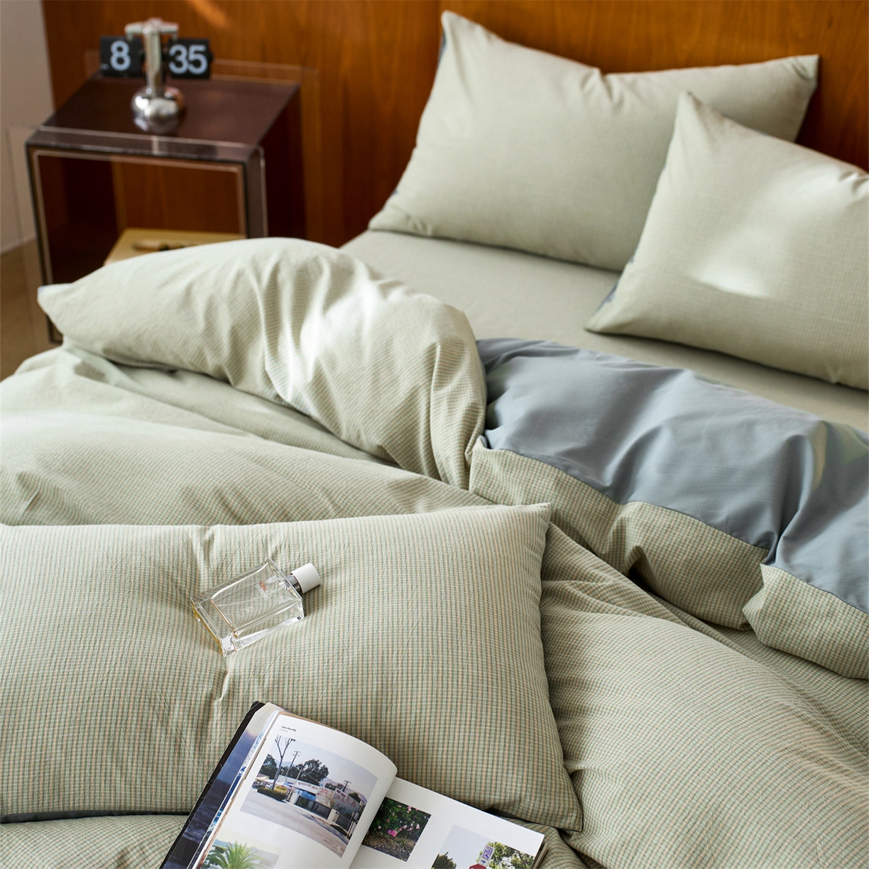 91家纺网 家纺一手货源 找家纺 启程家纺 2026新款全棉纯棉色织水洗棉单枕套枕套单件单品枕套 麦田-绿