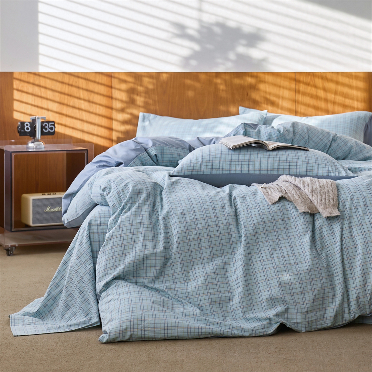 91家纺网 家纺一手货源 找家纺 启程家纺 2026新款全棉纯棉色织水洗棉单枕套枕套单件单品枕套 秋田-蓝