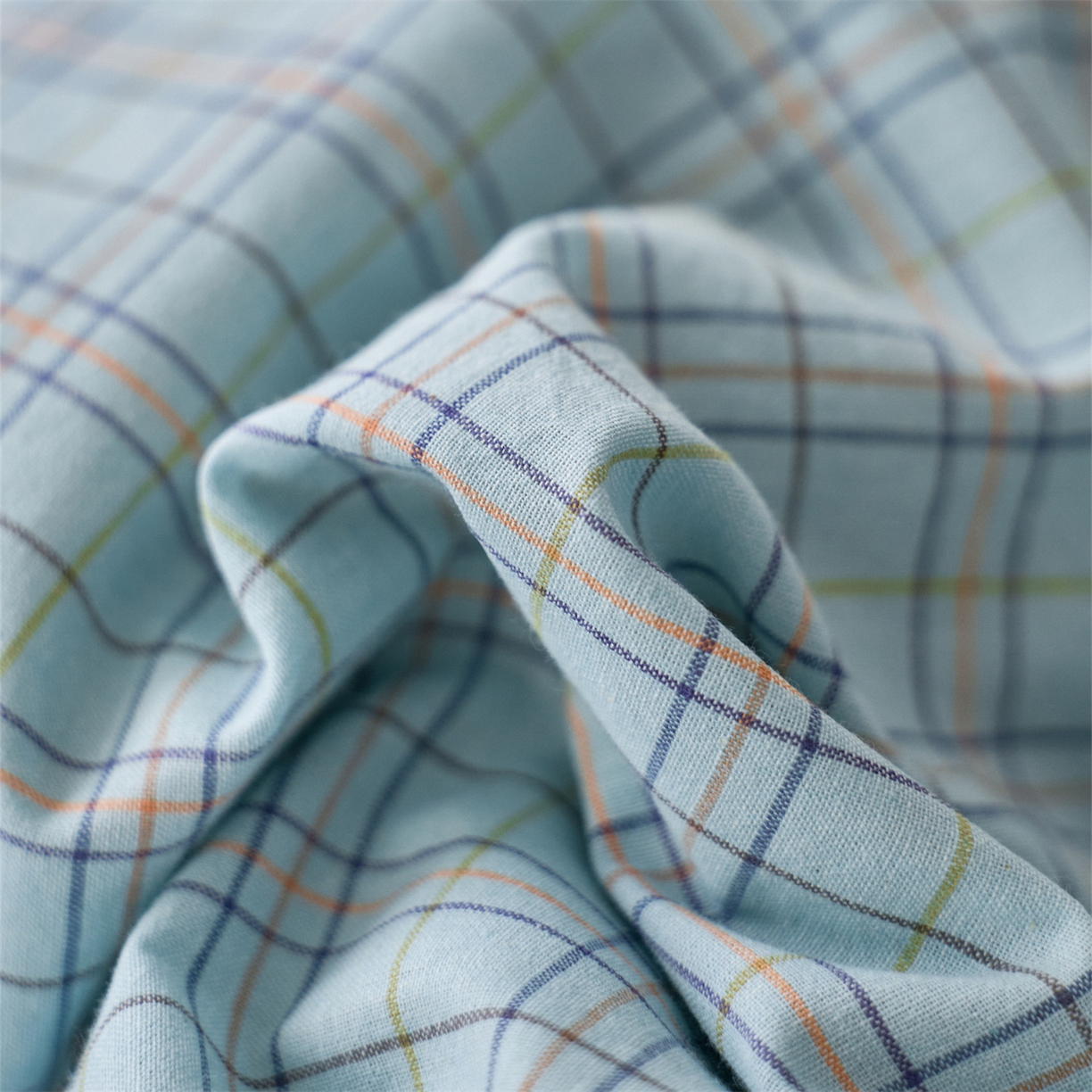 91家纺网 家纺一手货源 找家纺 启程家纺 2026新款全棉纯棉色织水洗棉单枕套枕套单件单品枕套 秋田-蓝