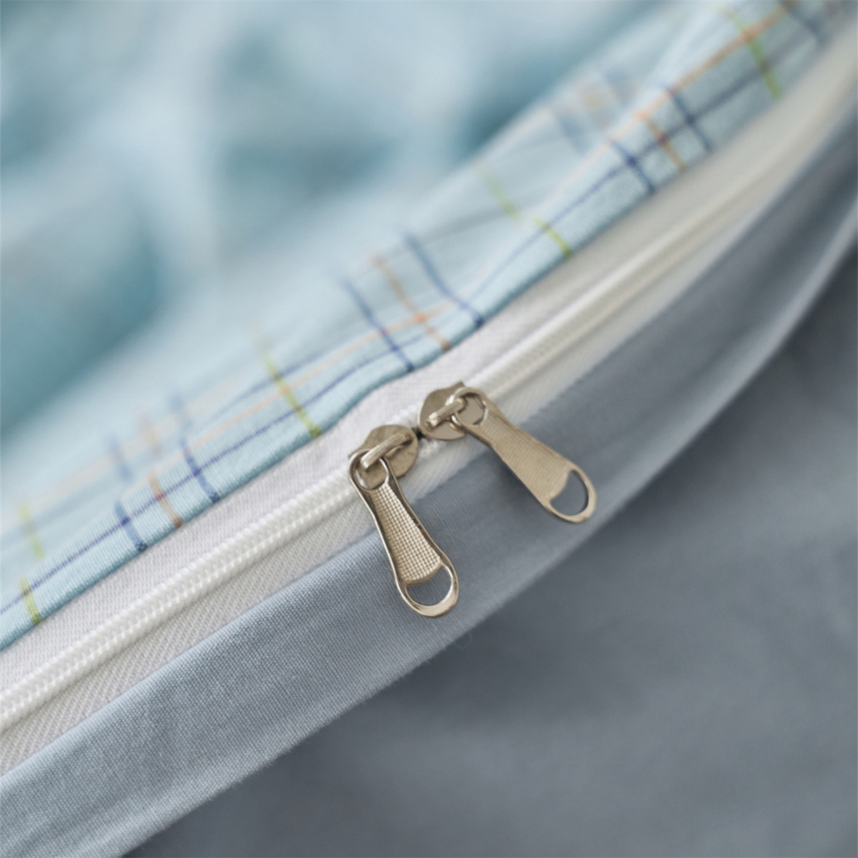 91家纺网 家纺一手货源 找家纺 启程家纺 2026新款全棉纯棉色织水洗棉单枕套枕套单件单品枕套 秋田-蓝