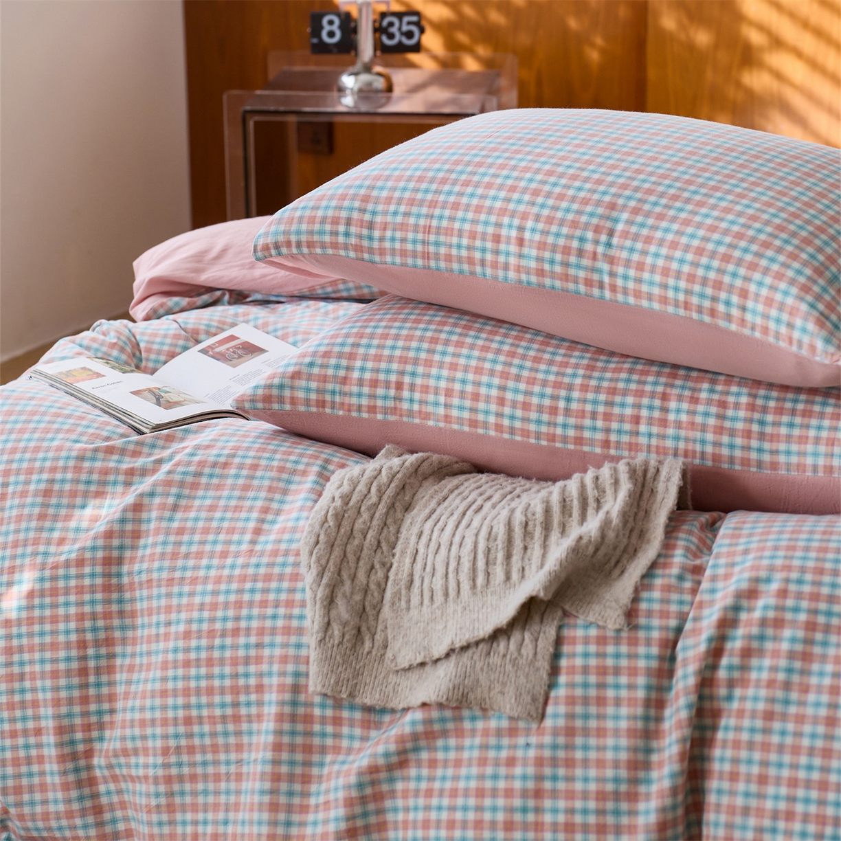 91家纺网 家纺一手货源 找家纺 启程家纺 2026新款全棉纯棉色织水洗棉单枕套枕套单件单品枕套 松墨