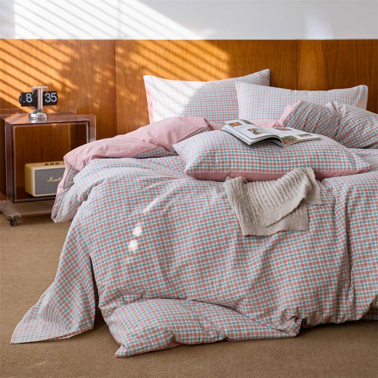 91家纺网 家纺一手货源 找家纺 启程家纺 2026新款全棉纯棉色织水洗棉单枕套枕套单件单品枕套 松墨