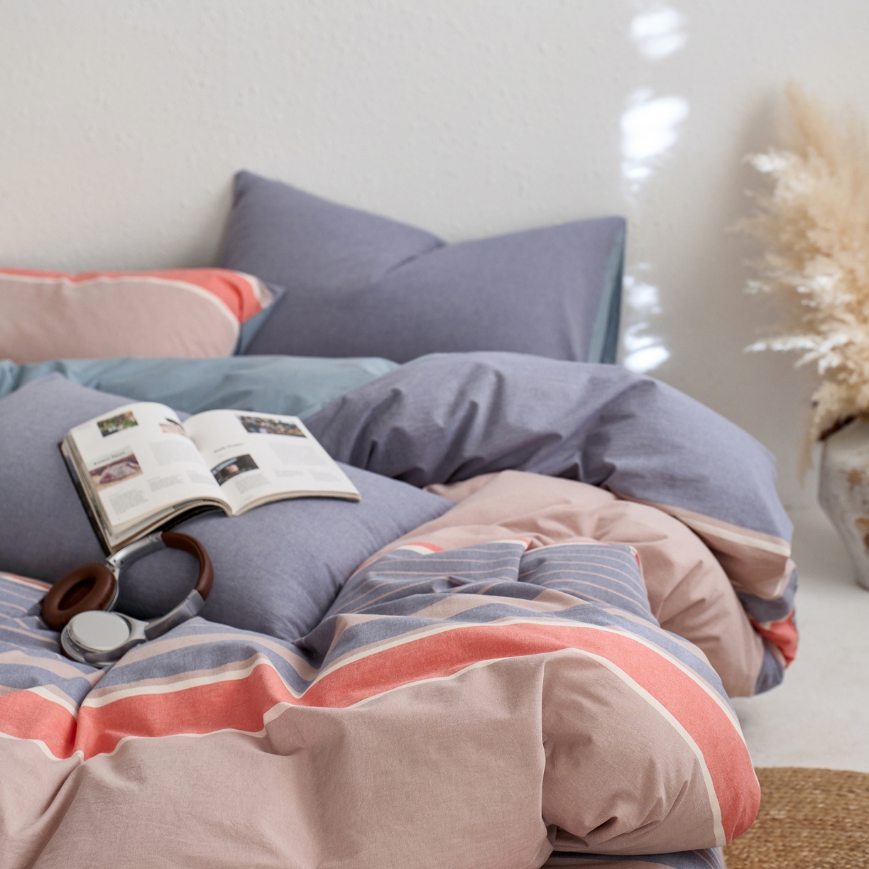 91家纺网 家纺一手货源 找家纺 启程家纺 2026春夏新款全棉纯棉色织水洗棉四件套 土耳其