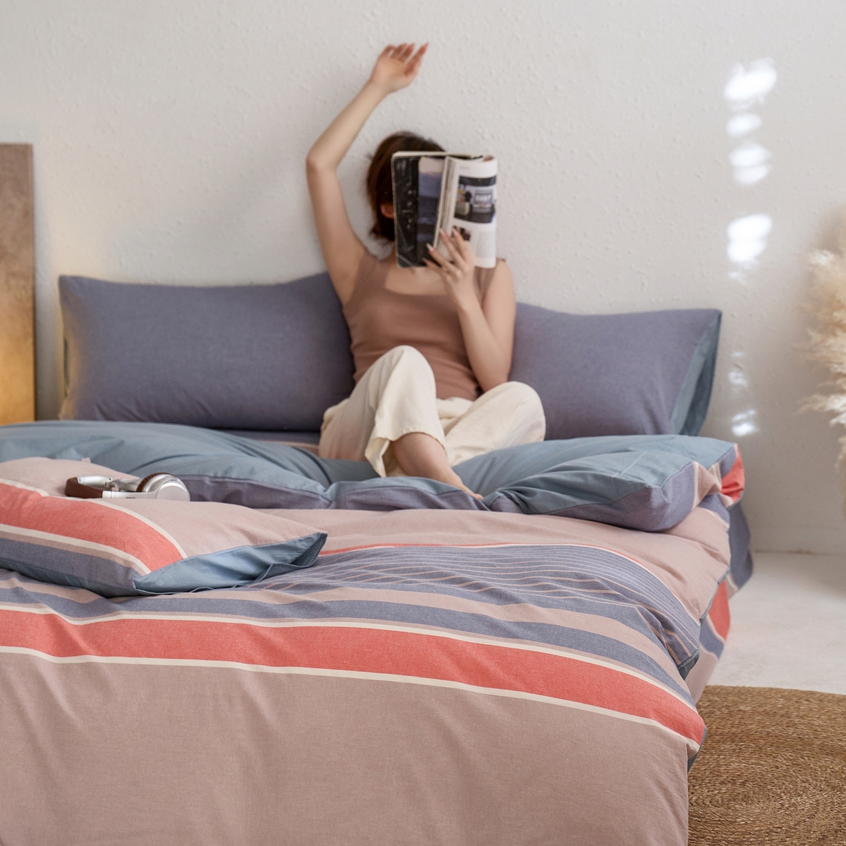 91家纺网 家纺一手货源 找家纺 启程家纺 2026春夏新款全棉纯棉色织水洗棉四件套 土耳其