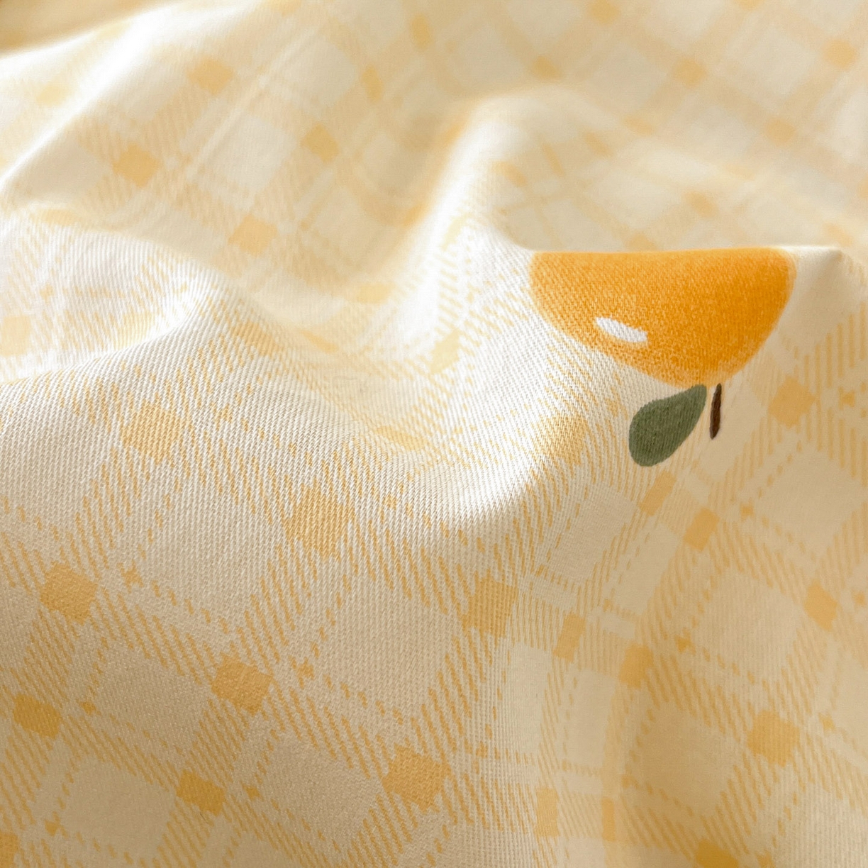 91家纺网 家纺一手货源 找家纺 铭成家纺 2026新款全棉印花小清新单枕套（提供买家秀） 橘子格