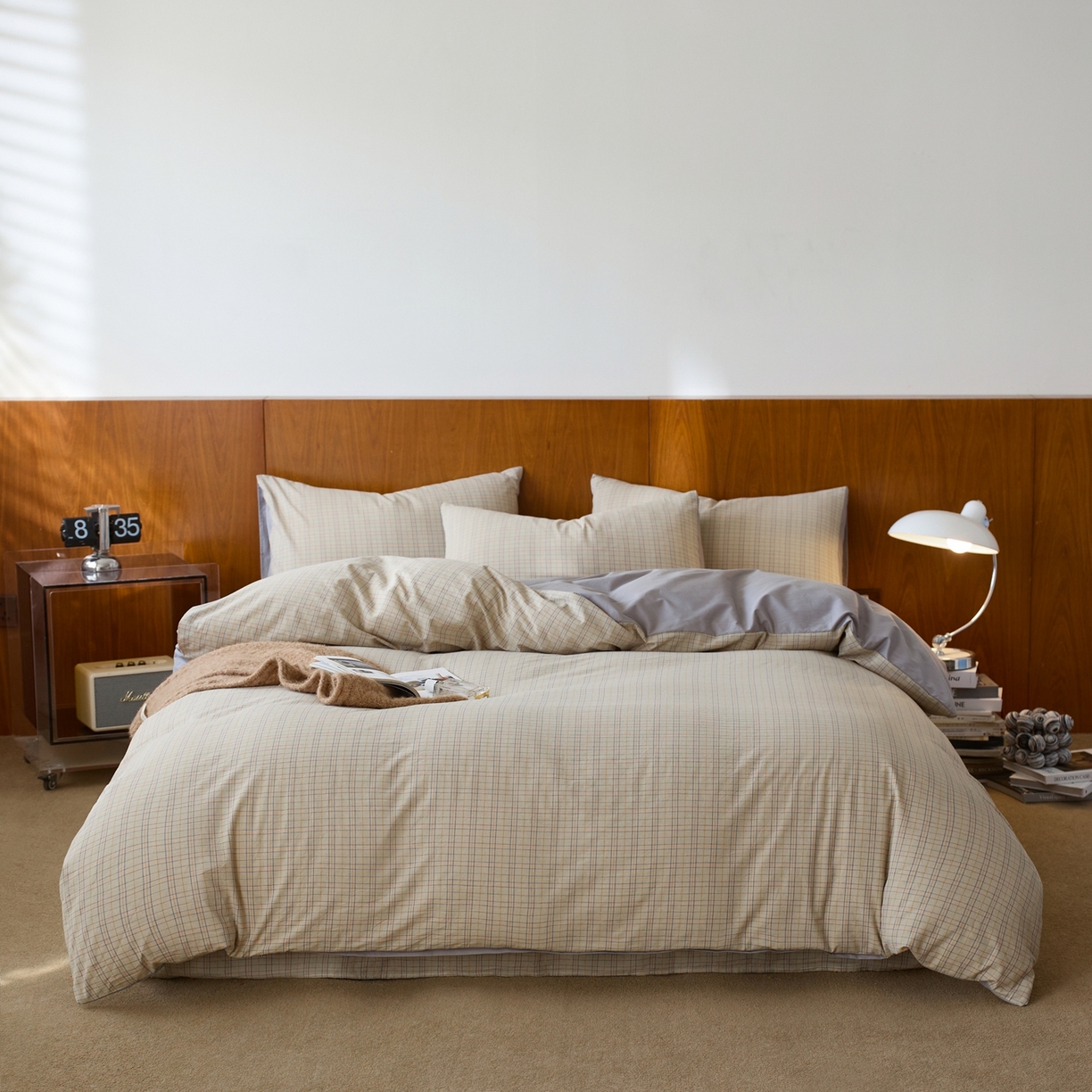 91家纺网 家纺一手货源 找家纺 启程家纺 2026春夏新款全棉纯棉色织水洗棉四件套 秋田5号