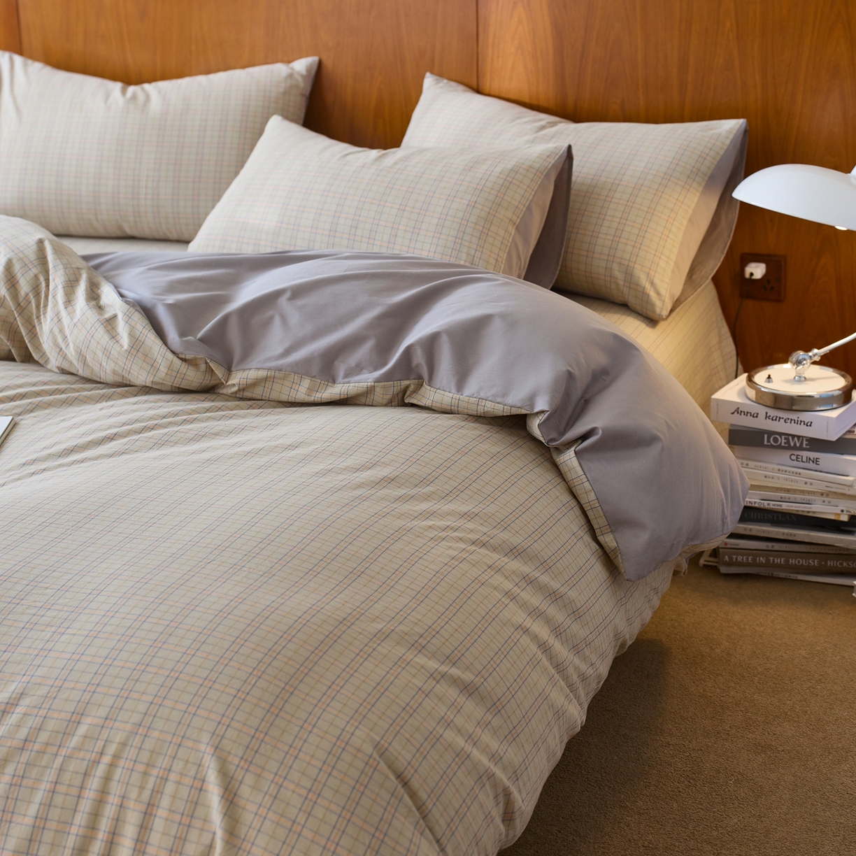 91家纺网 家纺一手货源 找家纺 启程家纺 2026春夏新款全棉纯棉色织水洗棉四件套 秋田5号