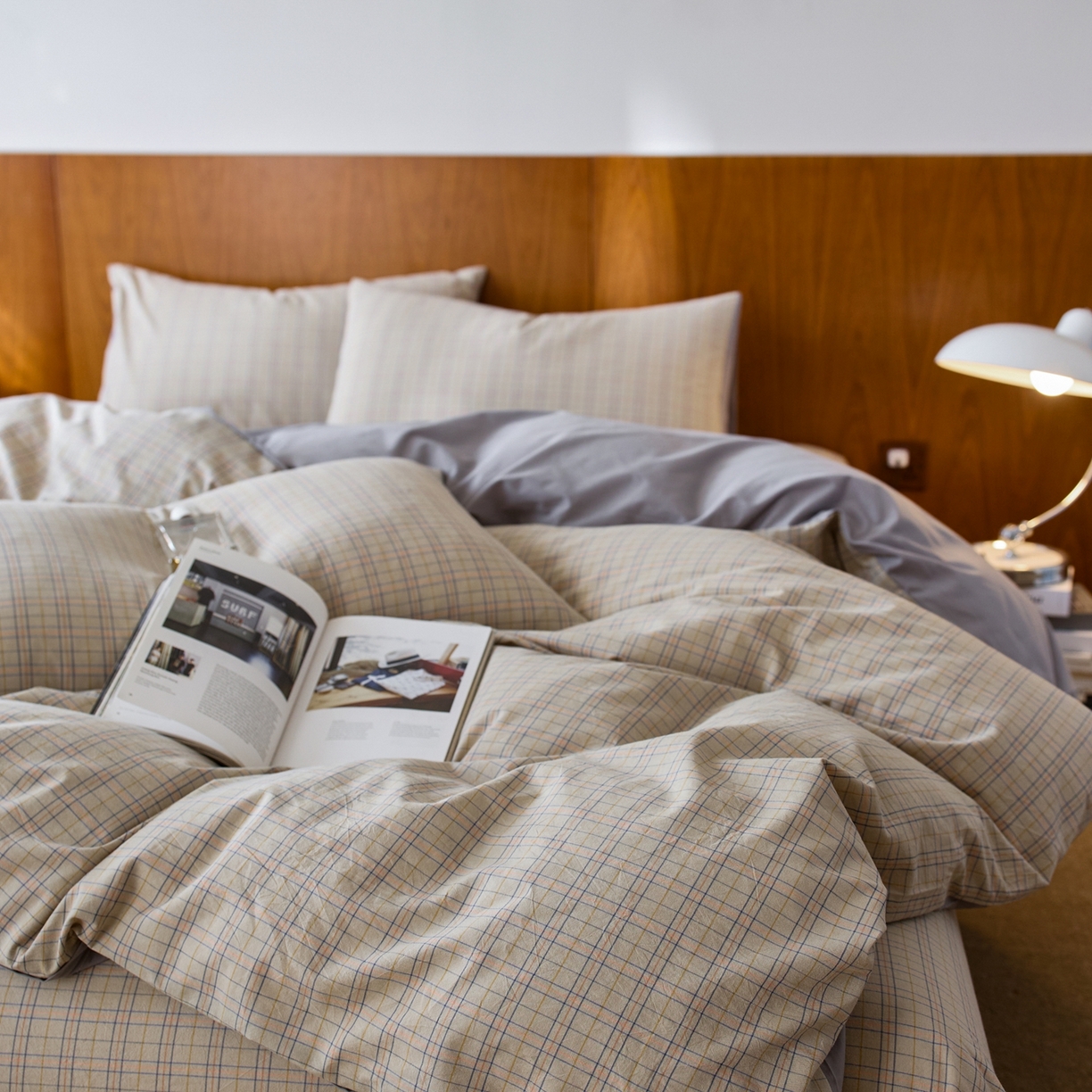 91家纺网 家纺一手货源 找家纺 启程家纺 2026春夏新款全棉纯棉色织水洗棉四件套 秋田5号