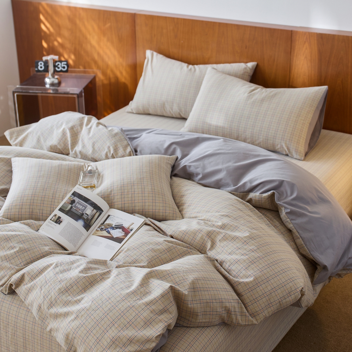 91家纺网 家纺一手货源 找家纺 启程家纺 2026春夏新款全棉纯棉色织水洗棉四件套 秋田5号