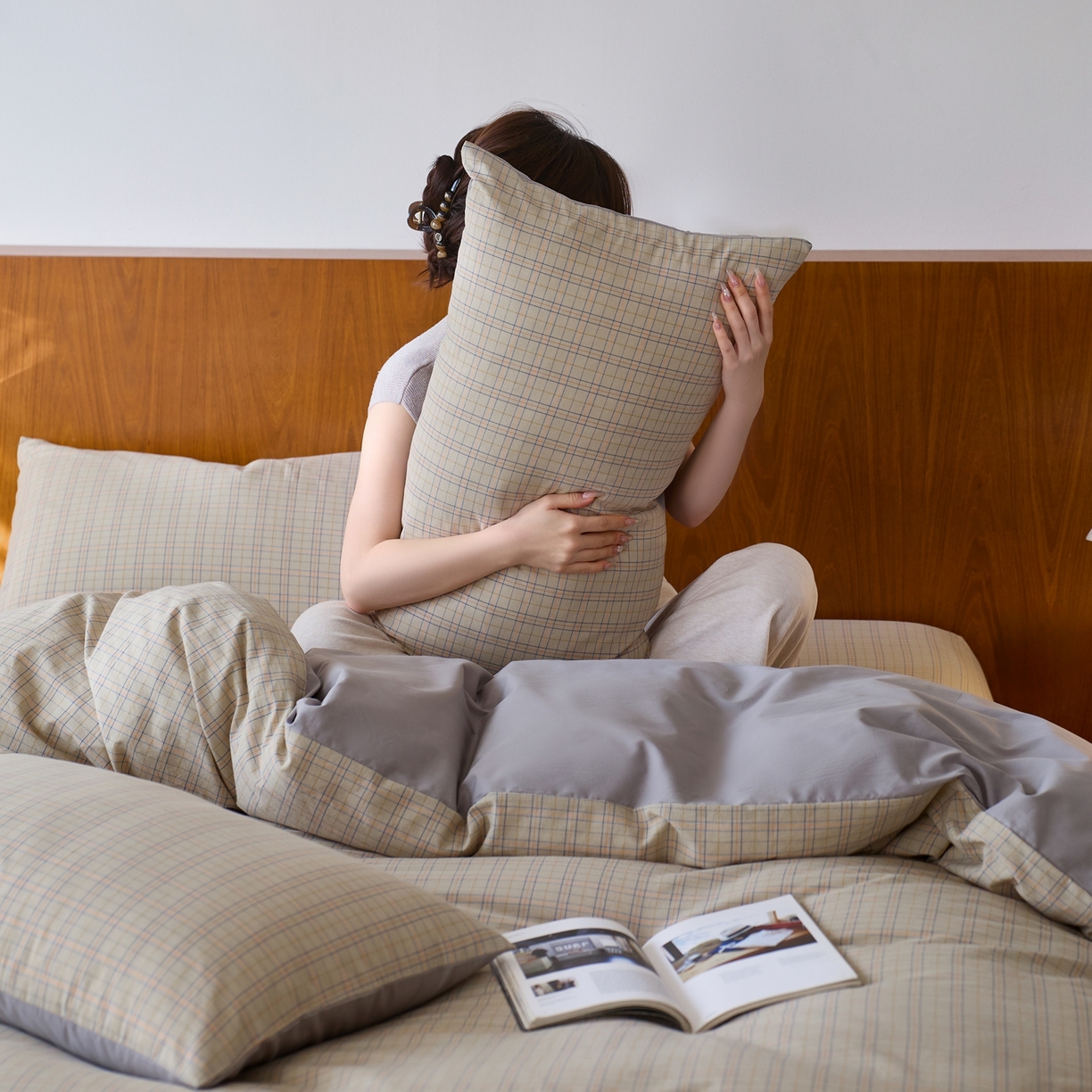 91家纺网 家纺一手货源 找家纺 启程家纺 2026春夏新款全棉纯棉色织水洗棉四件套 秋田5号