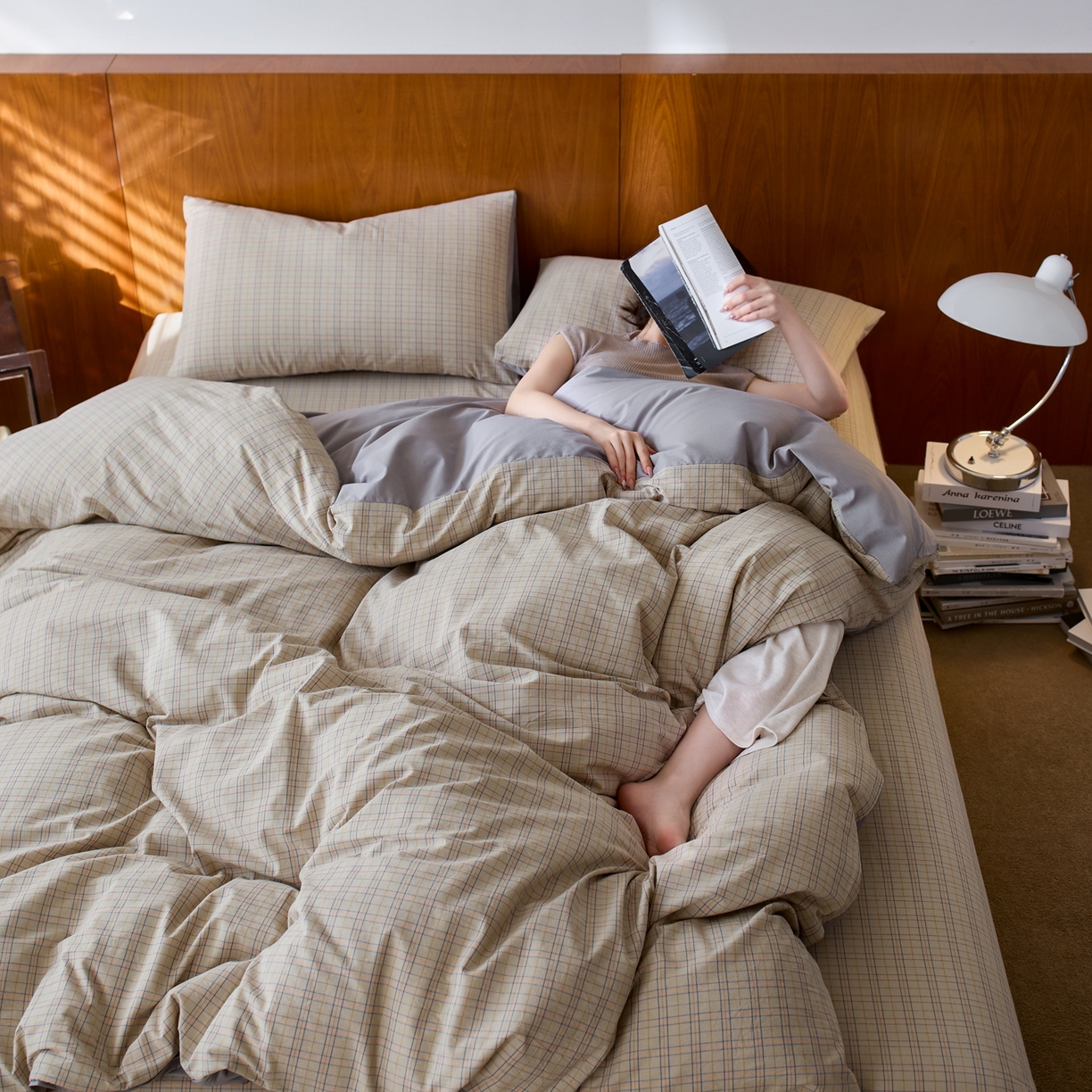 91家纺网 家纺一手货源 找家纺 启程家纺 2026春夏新款全棉纯棉色织水洗棉四件套 秋田5号