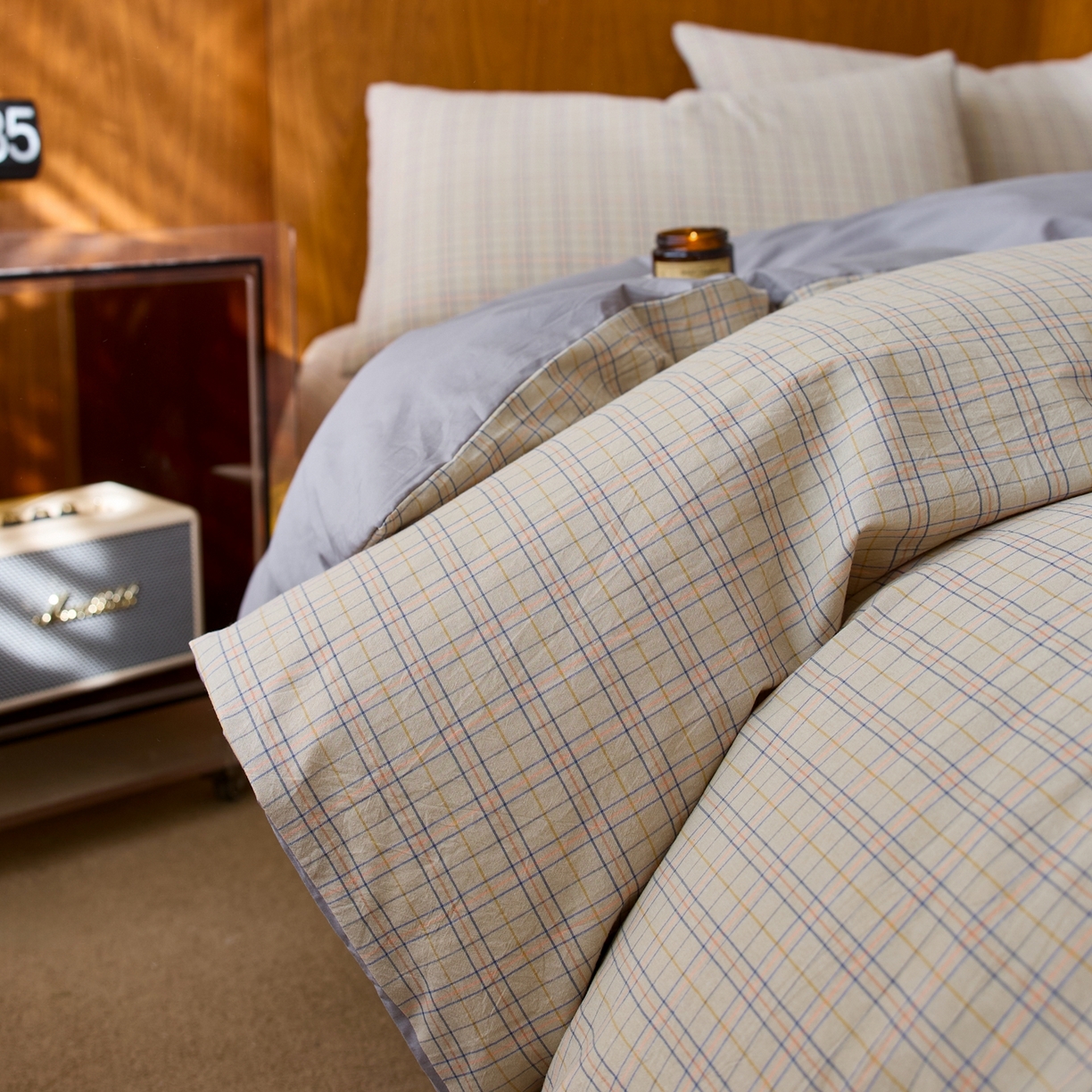 91家纺网 家纺一手货源 找家纺 启程家纺 2026春夏新款全棉纯棉色织水洗棉四件套 秋田5号