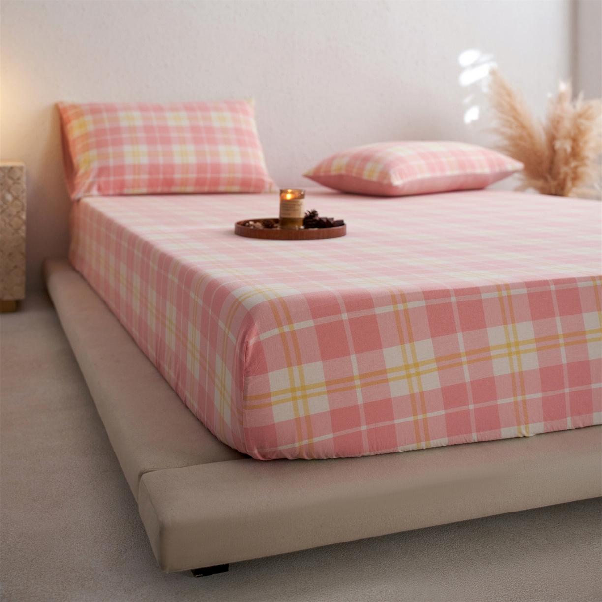 91家纺网 家纺一手货源 找家纺 （总）启程家纺 2026新款全棉纯棉色织水洗棉单床笠床笠单件单品床笠