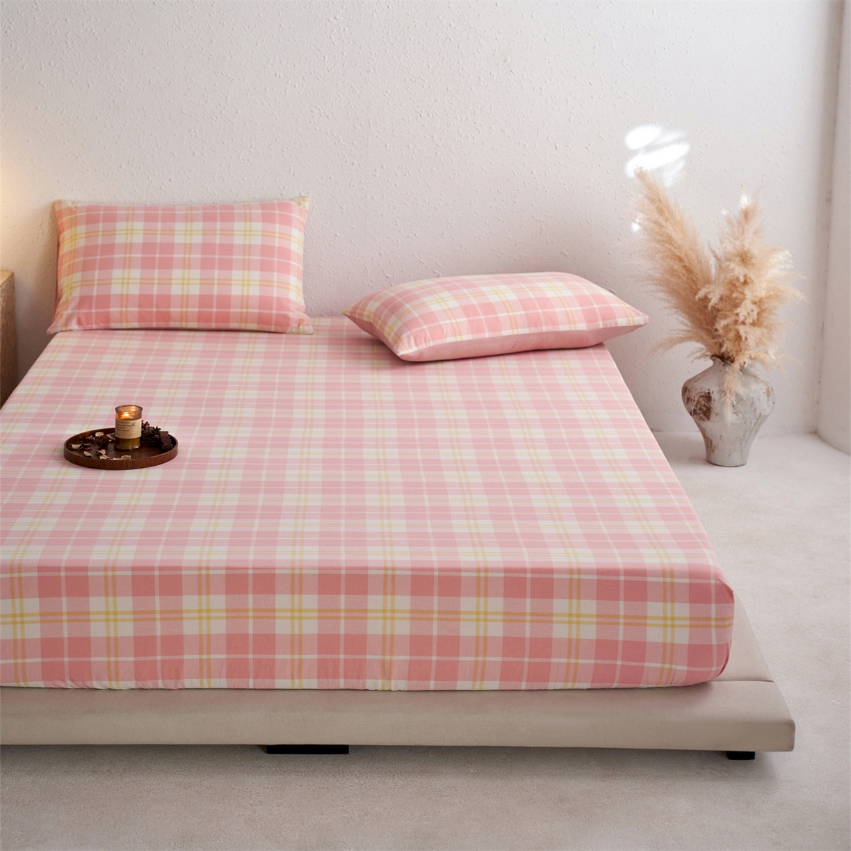 91家纺网 家纺一手货源 找家纺 （总）启程家纺 2026新款全棉纯棉色织水洗棉单床笠床笠单件单品床笠