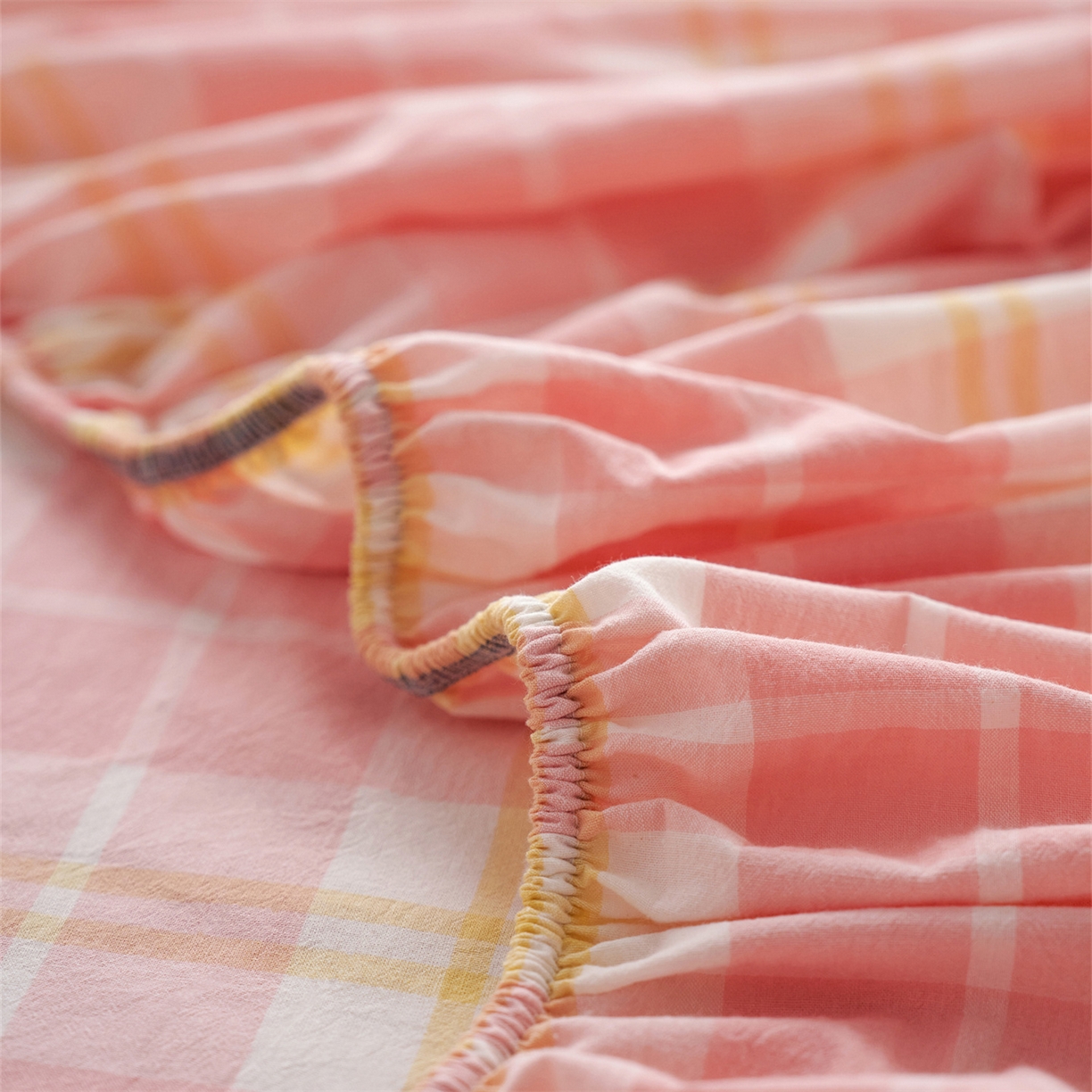 91家纺网 家纺一手货源 找家纺 （总）启程家纺 2026新款全棉纯棉色织水洗棉单床笠床笠单件单品床笠