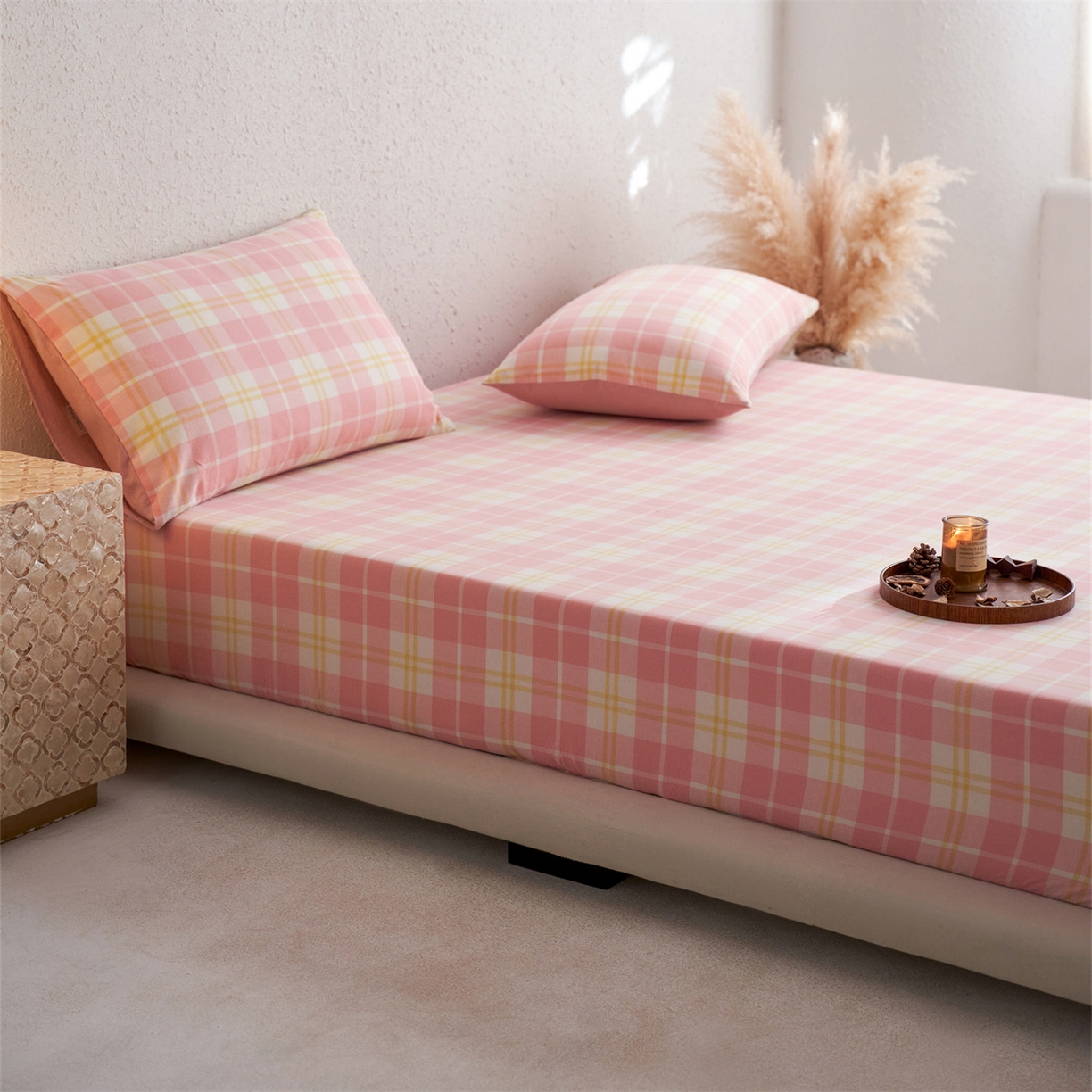 91家纺网 家纺一手货源 找家纺 （总）启程家纺 2026新款全棉纯棉色织水洗棉单床笠床笠单件单品床笠