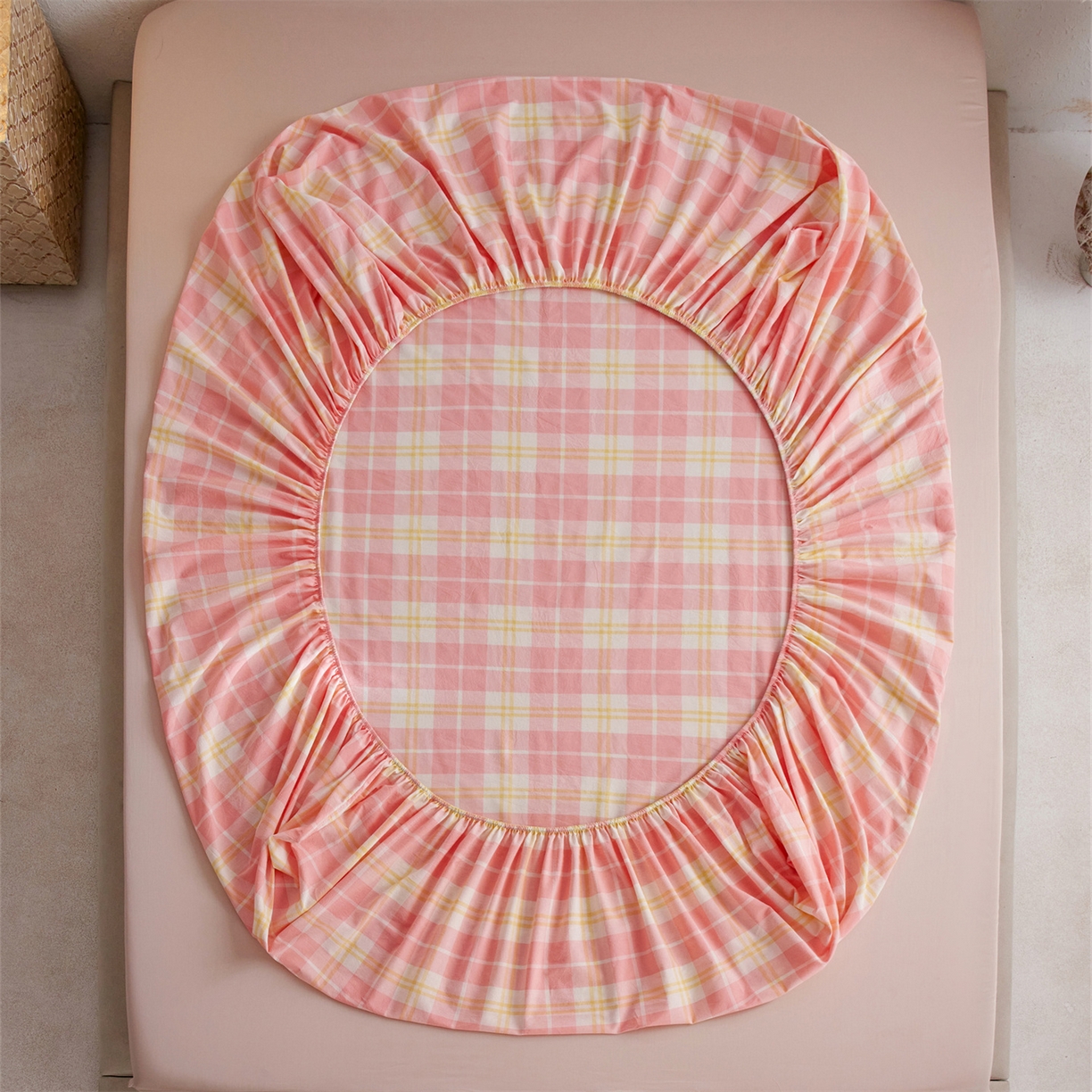 91家纺网 家纺一手货源 找家纺 （总）启程家纺 2026新款全棉纯棉色织水洗棉单床笠床笠单件单品床笠