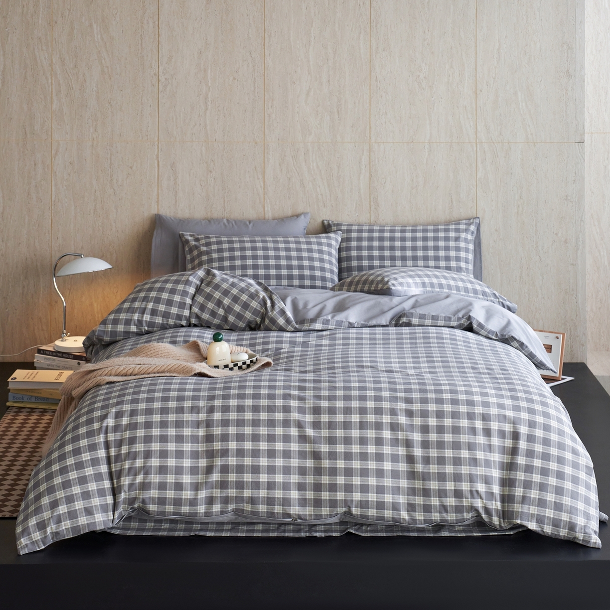 91家纺网 家纺一手货源 找家纺 启程家纺 2026春夏新款全棉纯棉色织水洗棉四件套 初遇