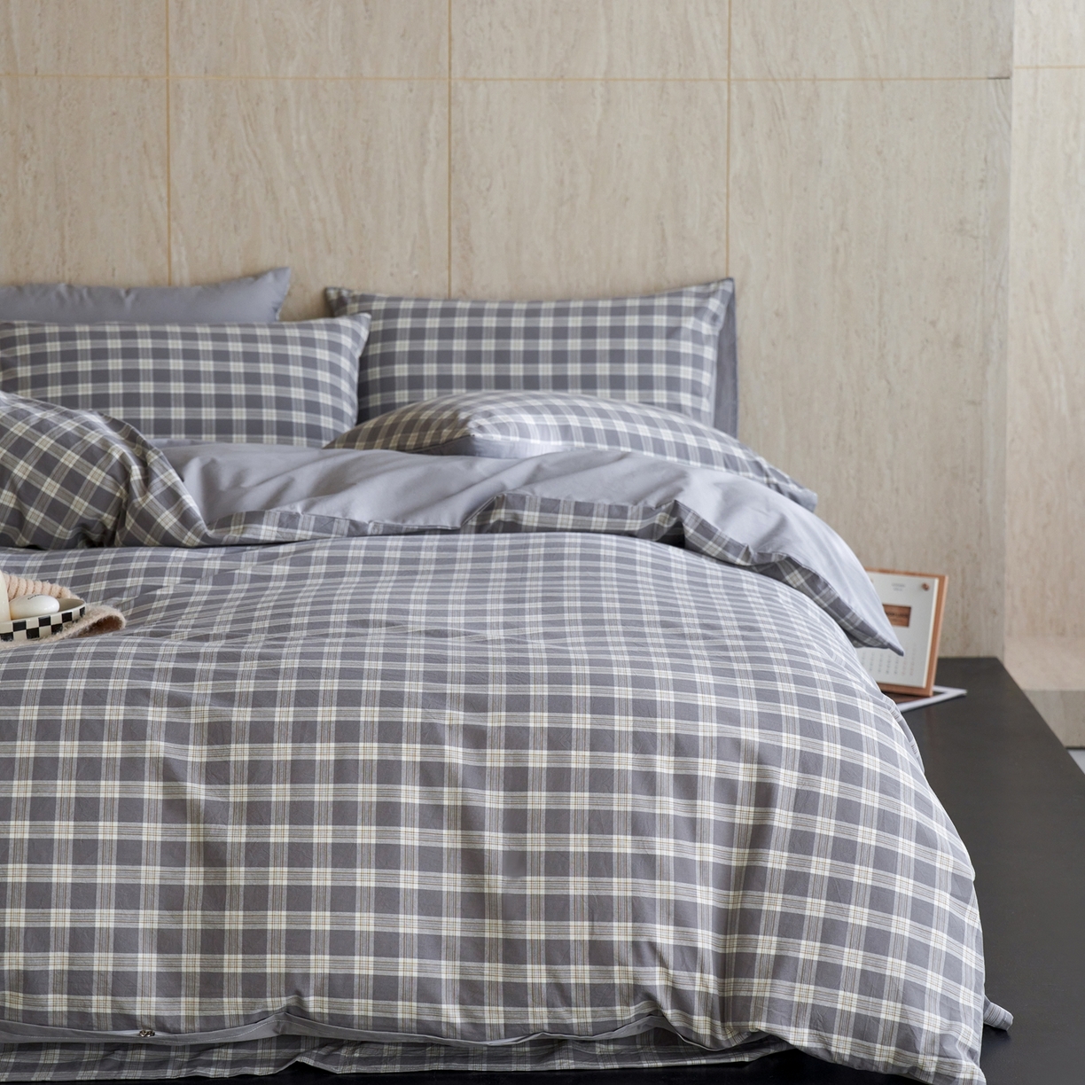 91家纺网 家纺一手货源 找家纺 启程家纺 2026春夏新款全棉纯棉色织水洗棉四件套 初遇