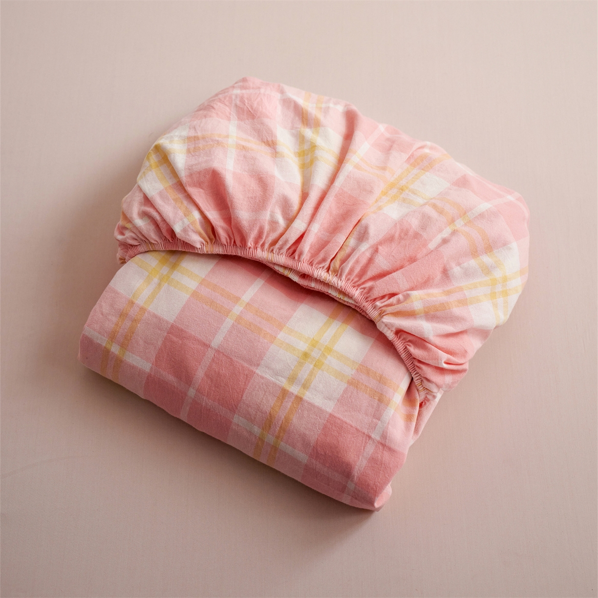 91家纺网 家纺一手货源 找家纺 启程家纺 2026新款全棉纯棉色织水洗棉单床笠床笠单件单品床笠 爱格粉