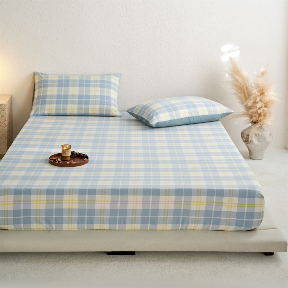 91家纺网 家纺一手货源 找家纺 启程家纺 2026新款全棉纯棉色织水洗棉单床笠床笠单件单品床笠 爱格兰