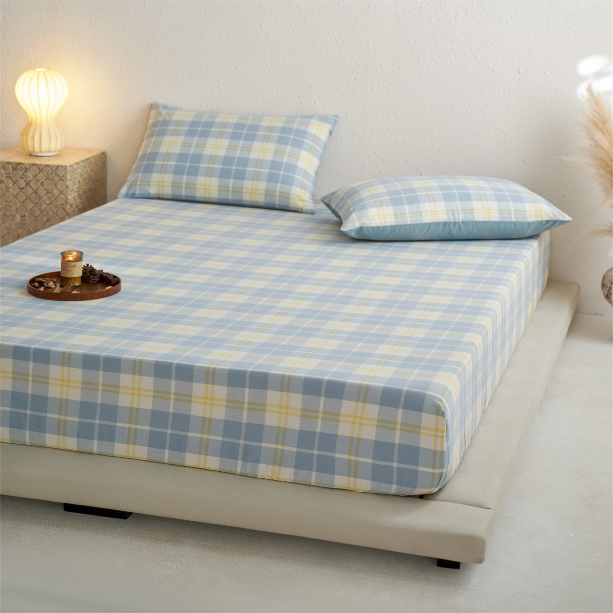 91家纺网 家纺一手货源 找家纺 启程家纺 2026新款全棉纯棉色织水洗棉单床笠床笠单件单品床笠 爱格兰