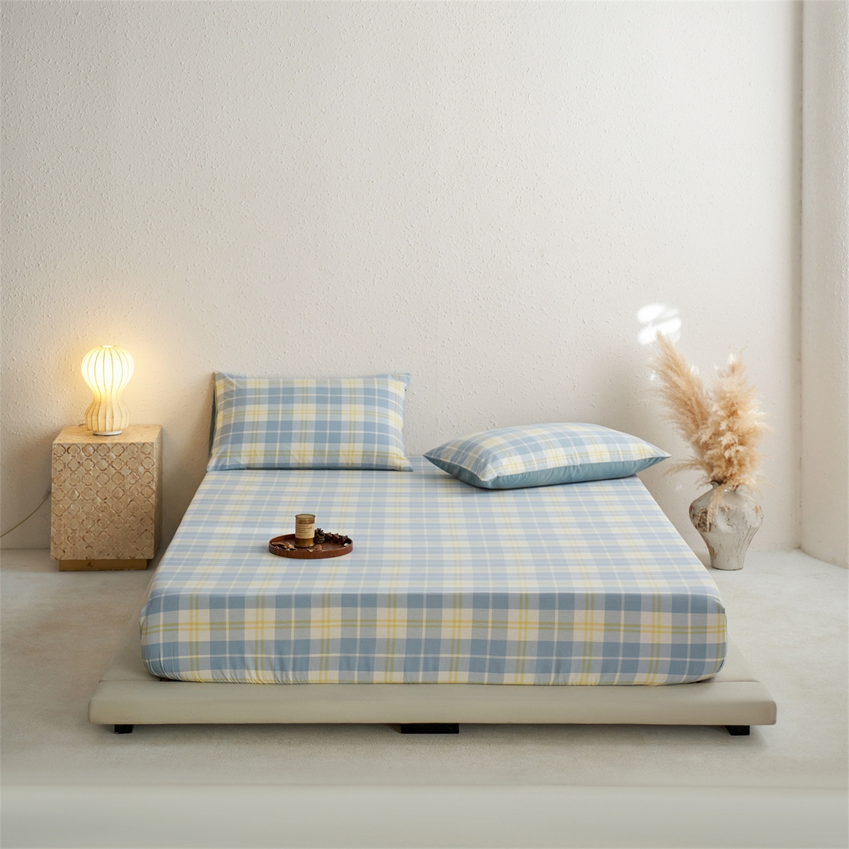 91家纺网 家纺一手货源 找家纺 启程家纺 2026新款全棉纯棉色织水洗棉单床笠床笠单件单品床笠 爱格兰