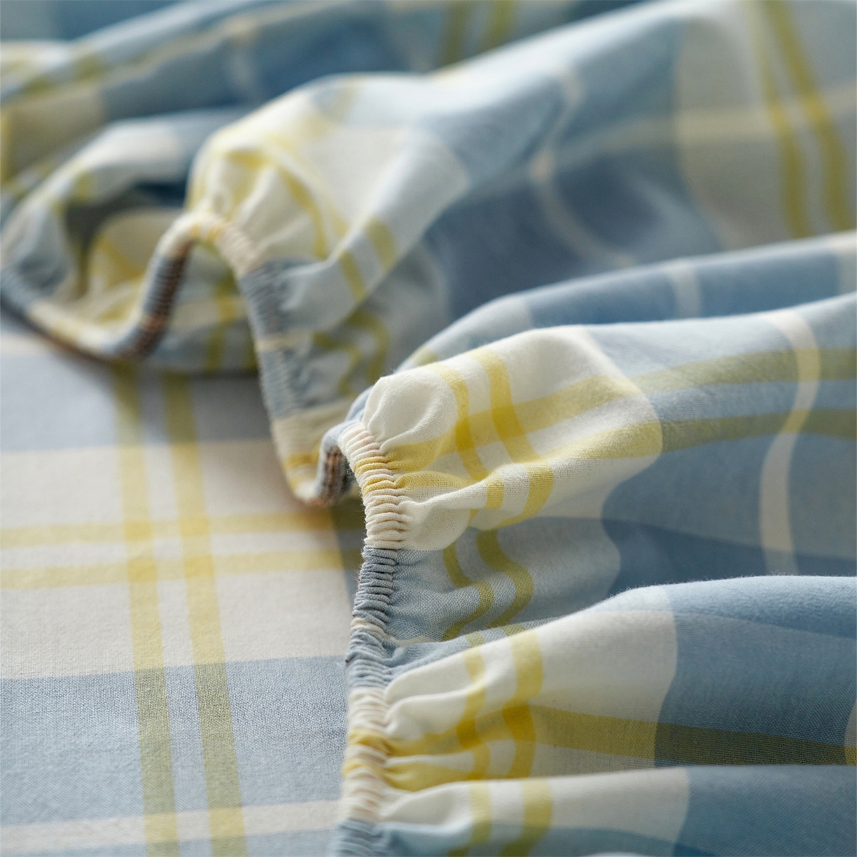 91家纺网 家纺一手货源 找家纺 启程家纺 2026新款全棉纯棉色织水洗棉单床笠床笠单件单品床笠 爱格兰