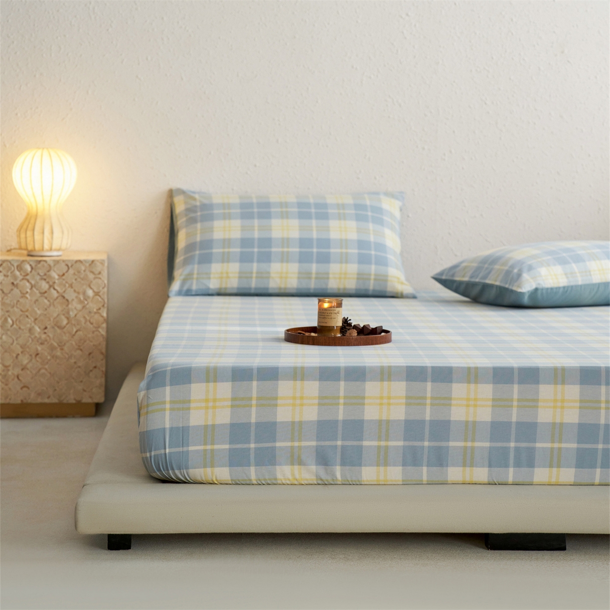 91家纺网 家纺一手货源 找家纺 启程家纺 2026新款全棉纯棉色织水洗棉单床笠床笠单件单品床笠 爱格兰