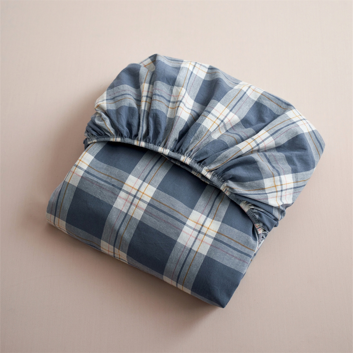 91家纺网 家纺一手货源 找家纺 启程家纺 2026新款全棉纯棉色织水洗棉单床笠床笠单件单品床笠 缤纷格-灰