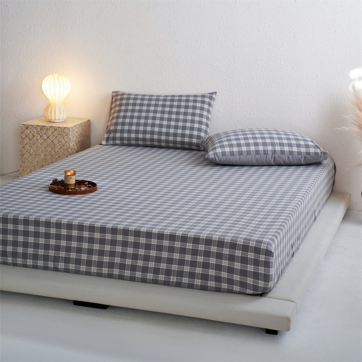 91家纺网 家纺一手货源 找家纺 启程家纺 2026新款全棉纯棉色织水洗棉单床笠床笠单件单品床笠 除遇