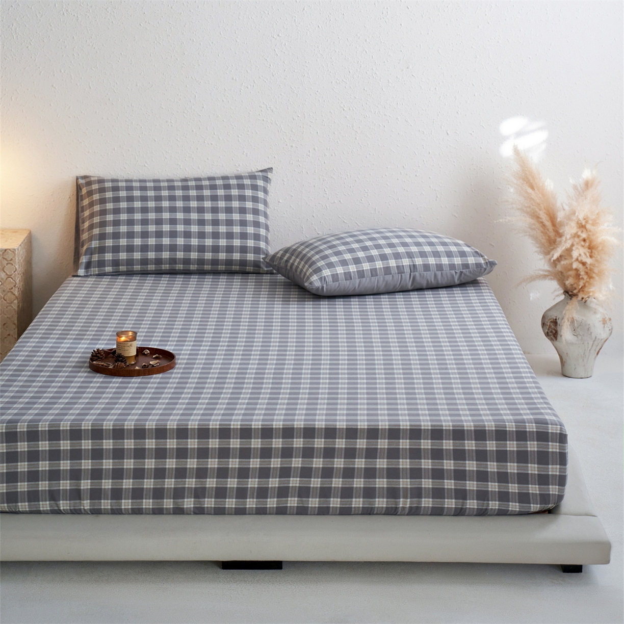 91家纺网 家纺一手货源 找家纺 启程家纺 2026新款全棉纯棉色织水洗棉单床笠床笠单件单品床笠 除遇