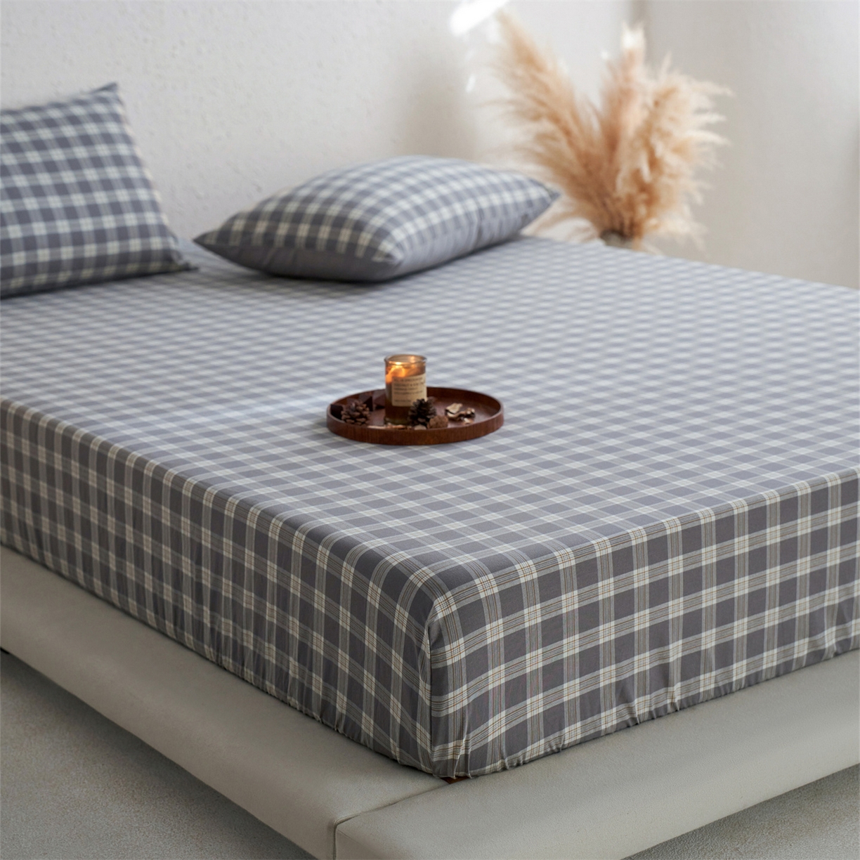 91家纺网 家纺一手货源 找家纺 启程家纺 2026新款全棉纯棉色织水洗棉单床笠床笠单件单品床笠 除遇