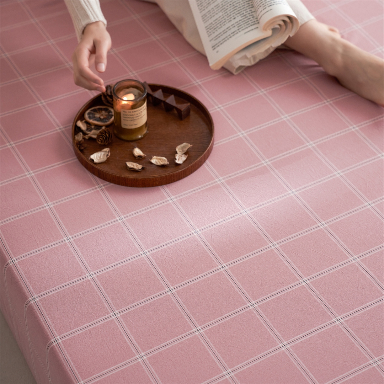 91家纺网 家纺一手货源 找家纺 启程家纺 2026新款全棉纯棉色织水洗棉单床笠床笠单件单品床笠 大布丁粉