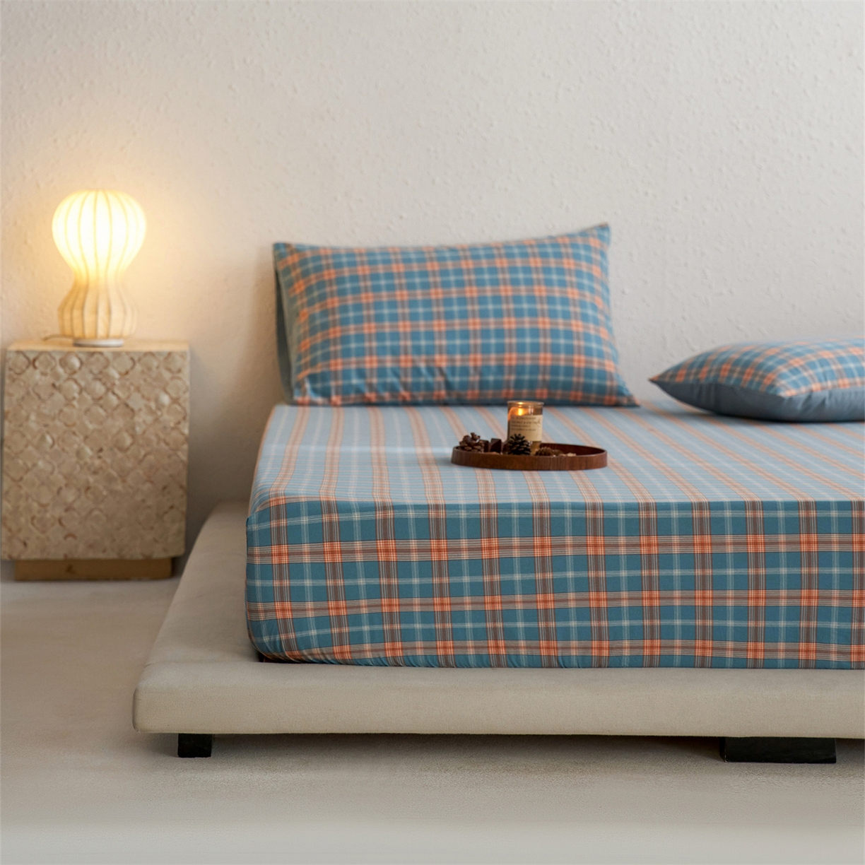 91家纺网 家纺一手货源 找家纺 启程家纺 2026新款全棉纯棉色织水洗棉单床笠床笠单件单品床笠 简格兰