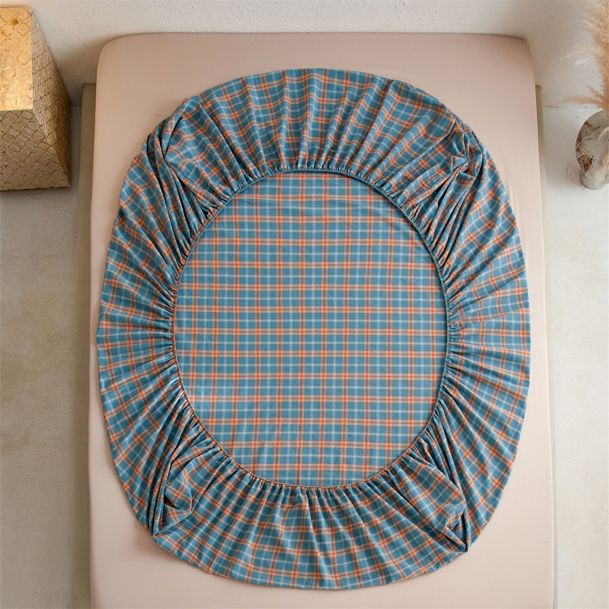 91家纺网 家纺一手货源 找家纺 启程家纺 2026新款全棉纯棉色织水洗棉单床笠床笠单件单品床笠 简格兰