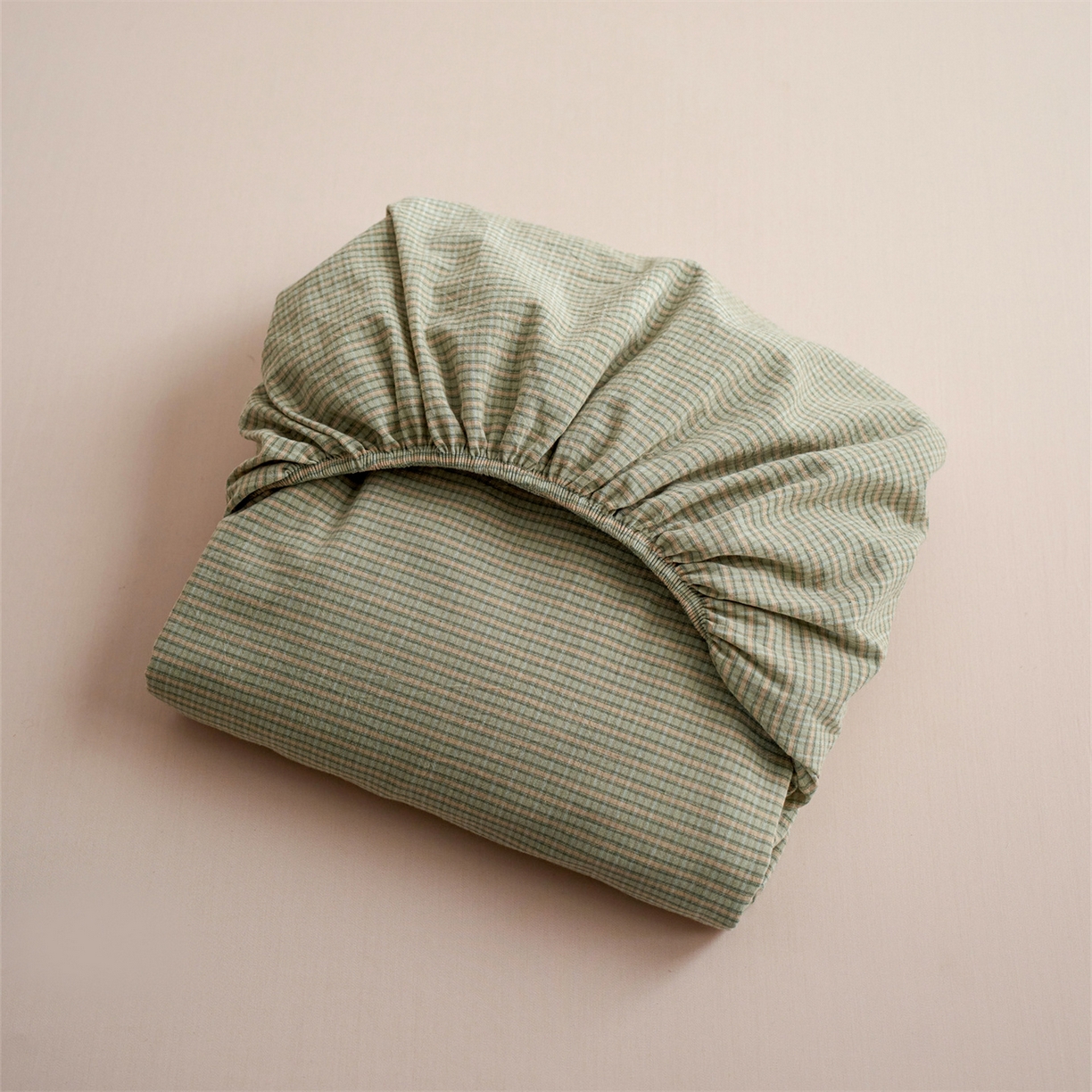 91家纺网 家纺一手货源 找家纺 启程家纺 2026新款全棉纯棉色织水洗棉单床笠床笠单件单品床笠 麦田绿