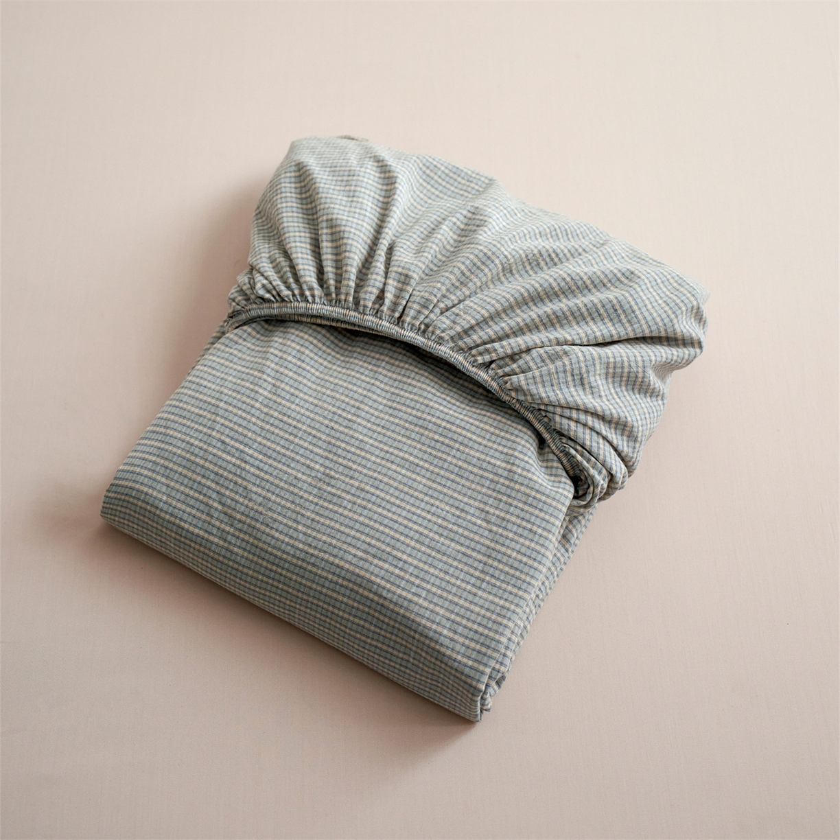 91家纺网 家纺一手货源 找家纺 启程家纺 2026新款全棉纯棉色织水洗棉单床笠床笠单件单品床笠 麦田蓝