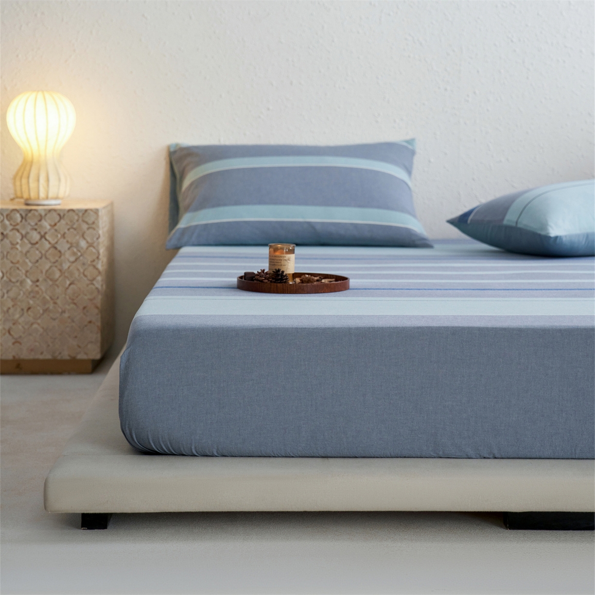 91家纺网 家纺一手货源 找家纺 启程家纺 2026新款全棉纯棉色织水洗棉单床笠床笠单件单品床笠 米亚兰