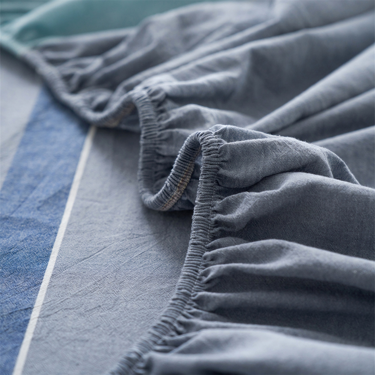 91家纺网 家纺一手货源 找家纺 启程家纺 2026新款全棉纯棉色织水洗棉单床笠床笠单件单品床笠 米亚兰