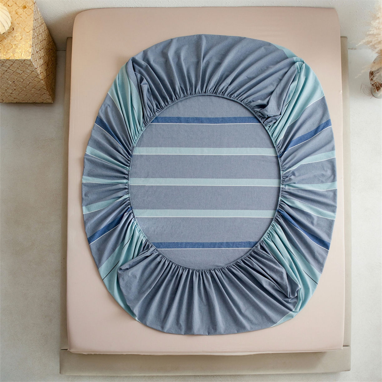 91家纺网 家纺一手货源 找家纺 启程家纺 2026新款全棉纯棉色织水洗棉单床笠床笠单件单品床笠 米亚兰