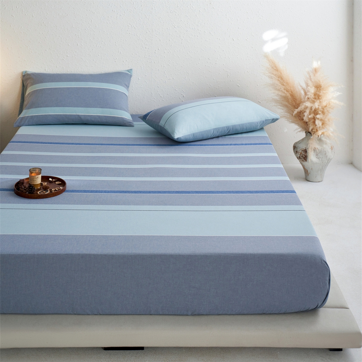 91家纺网 家纺一手货源 找家纺 启程家纺 2026新款全棉纯棉色织水洗棉单床笠床笠单件单品床笠 米亚兰