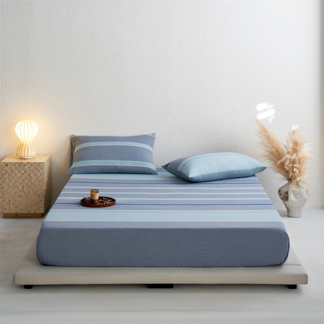 91家纺网 家纺一手货源 找家纺 启程家纺 2026新款全棉纯棉色织水洗棉单床笠床笠单件单品床笠 米亚兰