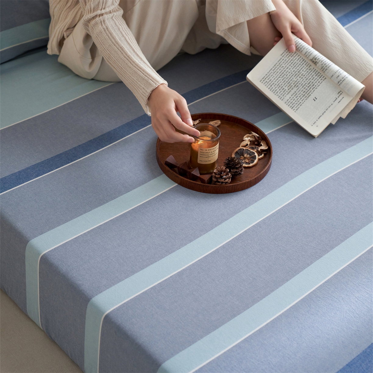 91家纺网 家纺一手货源 找家纺 启程家纺 2026新款全棉纯棉色织水洗棉单床笠床笠单件单品床笠 米亚兰