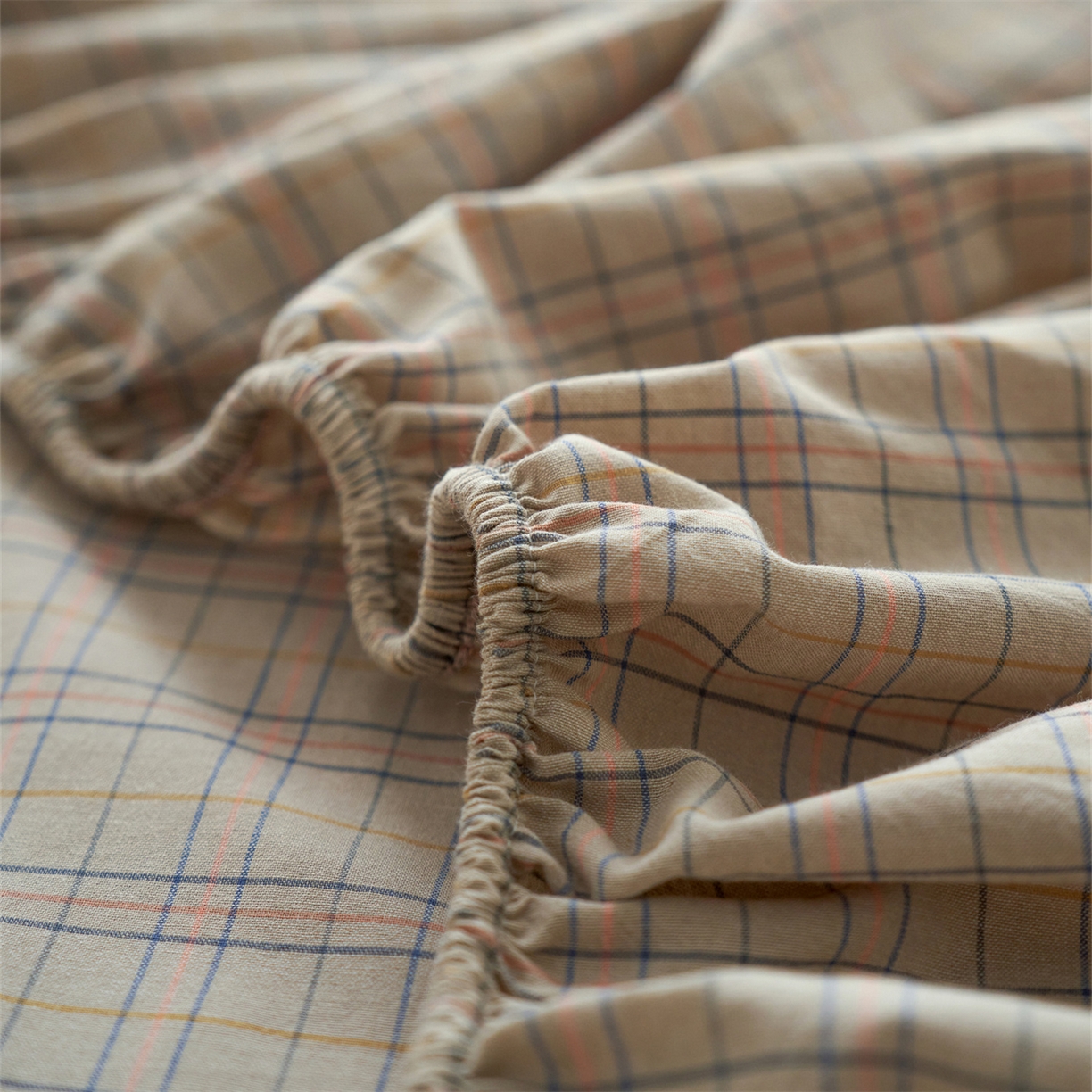 91家纺网 家纺一手货源 找家纺 启程家纺 2026新款全棉纯棉色织水洗棉单床笠床笠单件单品床笠 秋天5号