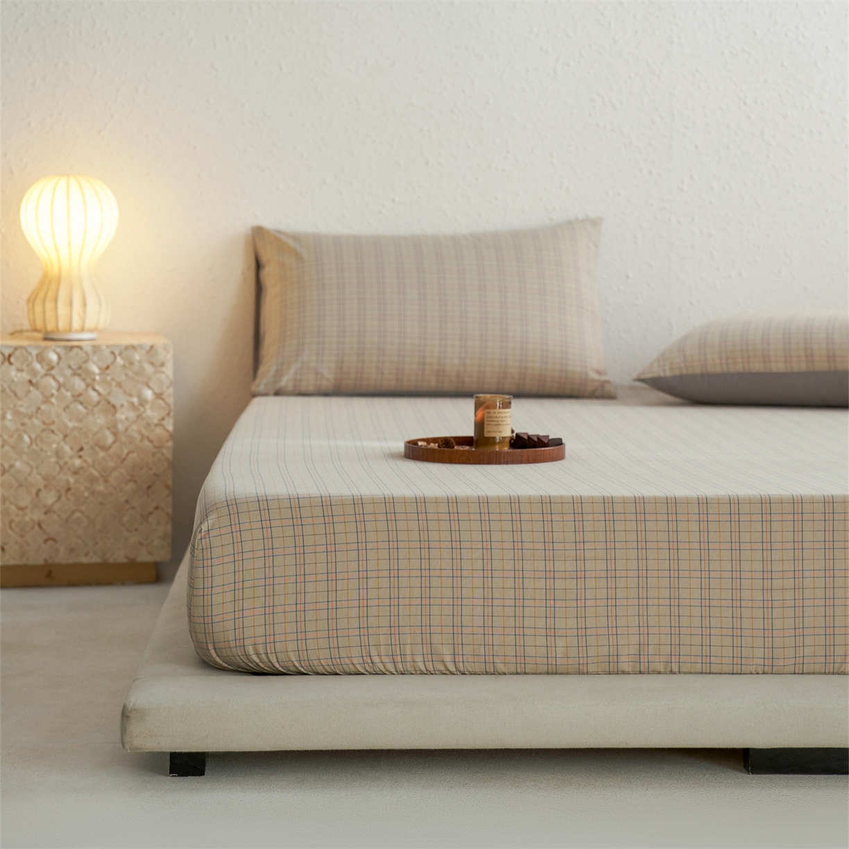 91家纺网 家纺一手货源 找家纺 启程家纺 2026新款全棉纯棉色织水洗棉单床笠床笠单件单品床笠 秋天5号