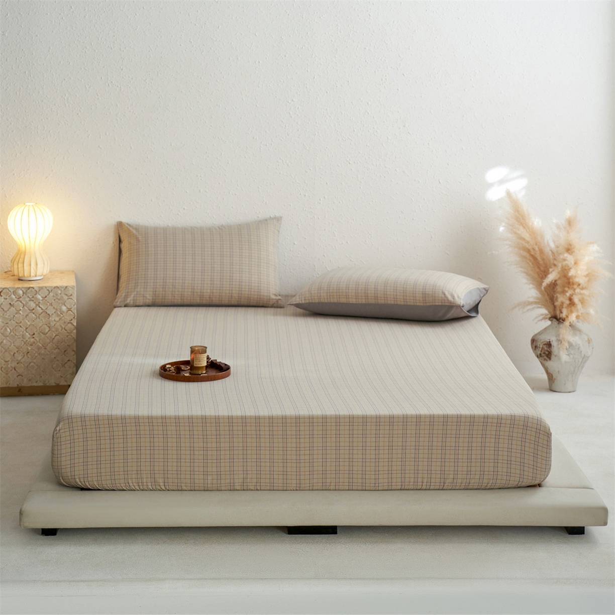 91家纺网 家纺一手货源 找家纺 启程家纺 2026新款全棉纯棉色织水洗棉单床笠床笠单件单品床笠 秋天5号